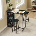 thumbnail image 5 of Kojooin 36in Small Dining Table Set, Kitchen Table and Stool Set, 3-Piece Small Dining Table Set with Storage Shelf, Small Dining Table, Space Saving Table for Small Apartment, 5 of 9