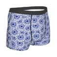 thumbnail image 3 of Daiia Blue And White Flowers Men's Underwear Boxer Briefs, Cotton Stretch Moisture-Wicking Underwear-Large, 3 of 9
