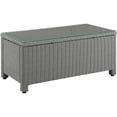 thumbnail image 1 of Crosley Bradenton 40" Glass Top Wicker Patio Coffee Table in Gray, 1 of 8