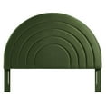 thumbnail image 3 of Pemberly Row Tête de Lit Grand Rembourrée en Velours de Performance, Vert Mousse, 3 of 7