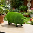 thumbnail image 7 of Garden Decor for Outside, Weird Pig Statue Decorative Pig Sculpture Topiary Figurines Green Flocking Pig Ornament Artificial for Garden Yard, 7 of 7