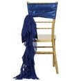 thumbnail image 2 of BalsaCircle Curly Chiffon Chair Sash Navy Blue, 2 of 4