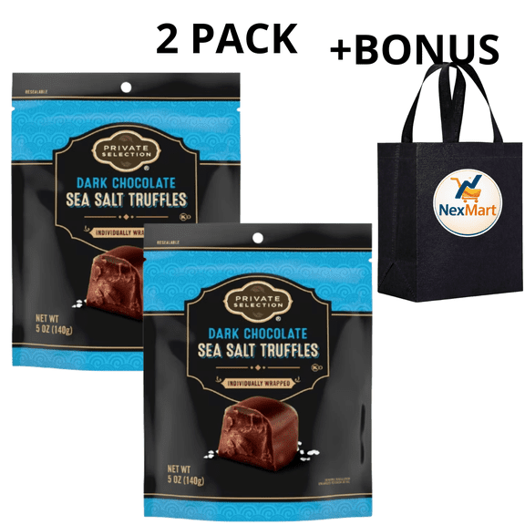 Private Selection Dark Chocolate Sea Salt Truffles, Individually Wrapped, 5 oz , 2 Pack