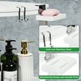 thumbnail image 3 of 2-Tier Bamboo Corner Shower Stool for Shaving Legs, Waterproof Shower Bench with Storage Shelf and Soap Dish, Shower Chair for Inside Shower, Non-Mildew & Non-Slip Shower Foot Rest,White, 3 of 7