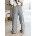thumbnail image 5 of TEMOFON Fall Pants for Women Wide Leg Pants Fall Pants with Pockets Elastic Waistband Comfy Pants Women Winter Lounge Fleece - Lined Pants Light Grey M, 5 of 8