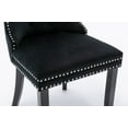 thumbnail image 6 of Velvet Dining Chairs Set of 2, Classic Side Chairs with High-End Tufted Button Design, Accent Chairs with Nailhead Trim, for Dining Room, Bedroom, Black, 6 of 9