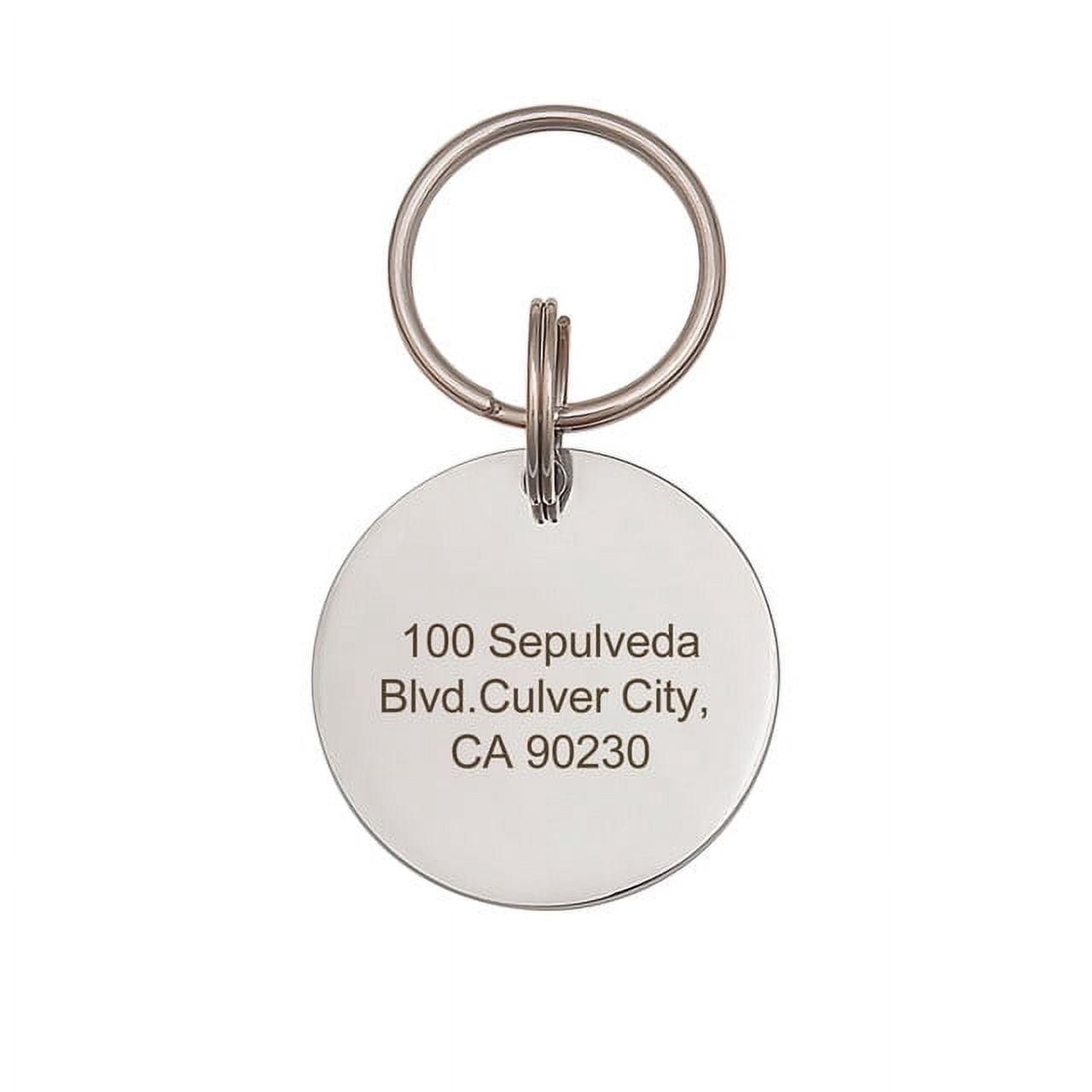 Anavia Stainless Steel Double Sided Round Name - Phone & Hello I Am Engraved Dog & Cat ID Tag, Silver, M