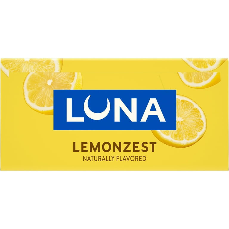LUNA LemonZest Flavor Gluten Free Snack Bars, Protein Bars, 6ct