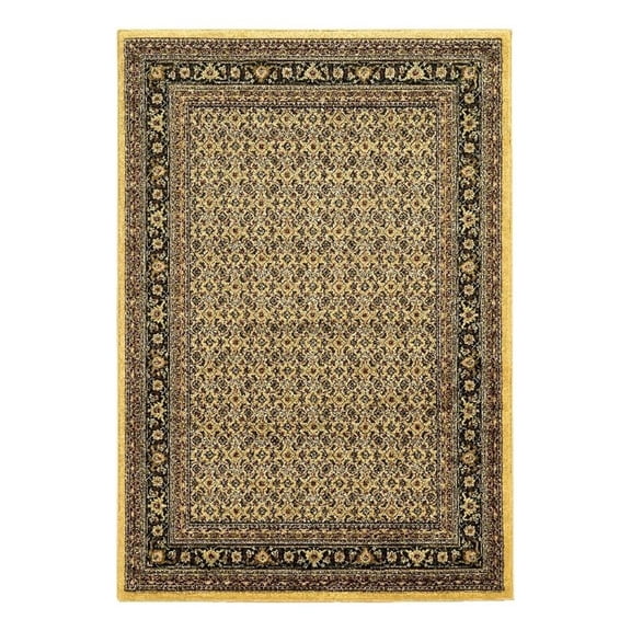 Linon Elegance Ferehan Polypropylene 5'x7'3" Rug in Cream and Black