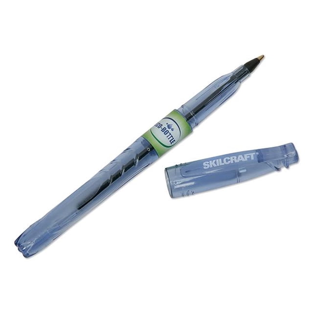 Ability One NSN6827160 0.5 mm Black Ink, Clear Barrel Recycled Water Bottle Stick Pens - 1 Dozen