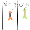thumbnail image 1 of 2PCS Cat Fish Wand Bite Resistant Interactive Funny Kitten Wand Toy Cat Teaser, 1 of 10