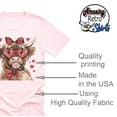 thumbnail image 4 of Valentine Highland Cow Hearts Graphic Design Casual Short Sleeve Shirt ( XX-Large, Pink), 4 of 4
