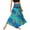 Blue, variant on Lu's Chic Women's Long Boho Skirts Bohemian Hippie Skirts Summer Travel Beach Flowy Gypsy Maxi Long Skirts Pleated Halter Midi Dresses Smocked Elastic High Waist Tie Dye Bright Red Small-X-Large