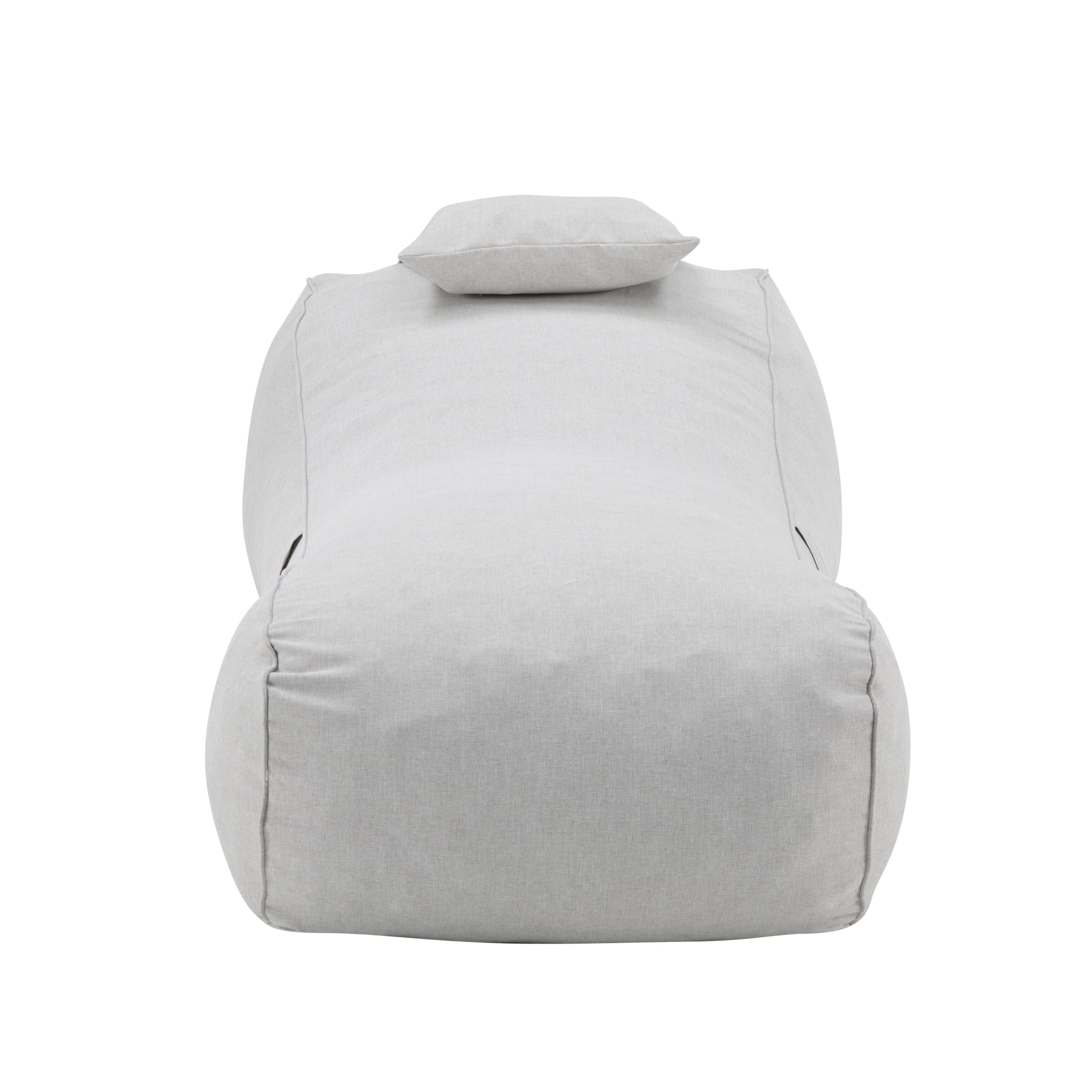 Christopher Knight Home 71" Outdoor Bean Bag Lounge Chair with Headrest Pillow, Plush Foam Fill, Light Gray