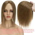thumbnail image 3 of Clip In Hair Extensions 100% Remy Real Human Hair Piece Top Piece Toupee Woman's Topper For Thin Hair Hairpiece For Hair Loss Cover Russian Hair 6-18 inch Brown, 3 of 12