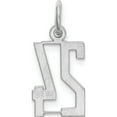 thumbnail image 4 of Sterling Silver Silver/Rhodium-Plated Elongated Number 24 Charm (20 X 8) Made In United States qes24, 4 of 5