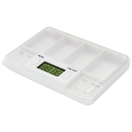 Pill Reminder Alarm - Digital Time Display Pill Box Medicine Storage Container Reminder 8 Alarm 2 Day