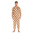 thumbnail image 3 of FORMRS Onesies Pajama for Adults Unisex Hoodie Winter Jumpsuit One Piece Sleepwear, Sizes S-2XL, Rusty Orange Plaid, 3 of 7