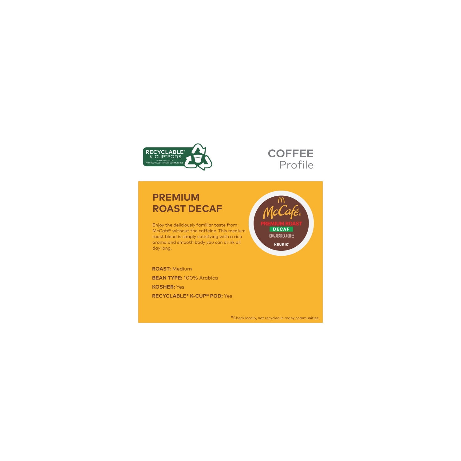McCafe, Decaf Premium Medium Roast Coffee K-Cup Coffee Pods, 48 Count