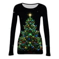 thumbnail image 4 of Jovrlynd Ribbed Shirts for Women Long Sleeve Knit Crewneck Funny Basic Tops Soft Stretchy Christmas Lightweight Sweater, S‑2XL, 4 of 6