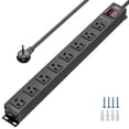 thumbnail image 1 of CRST Regleta de alimentación de metal resistente de 8 salidas, protector contra sobretensiones de regleta de alimentación 2100J, regleta de alimentación montable con cable de 6 pies para el hogar, ofi, 1 of 5