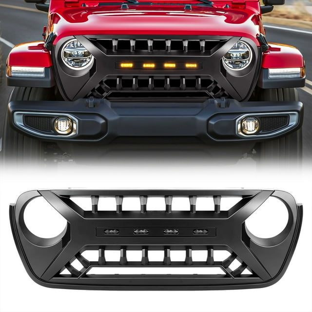 AMERICAN MODIFIED Grille w/Lights for 18-23 Jeep Wrangler JL & Gladiator JT