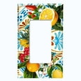 thumbnail image 5 of Metal Light Switch Plate Cover Elegant Floral Fruit Leaves Tile Pattern TIL019, 5 of 13