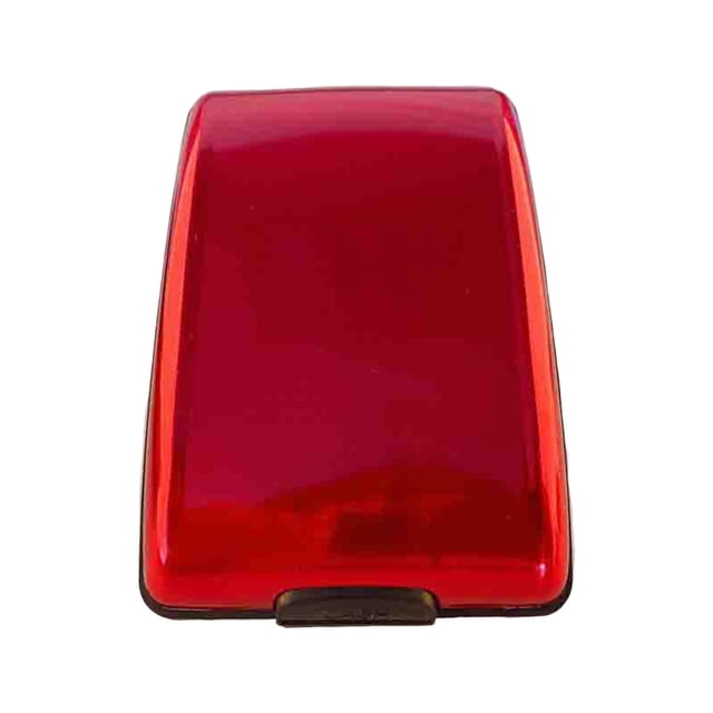 Tarjetero para mujeres y hombres, protector de tarjetas de crédito, minicartera de aluminio Rojo