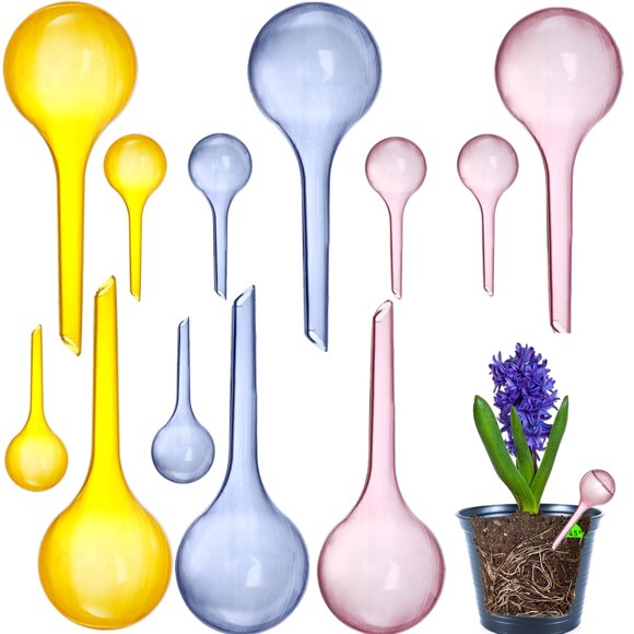 Yopay 12 Pieces Plant Watering Bulbs, Automatic Self-Watering Globes Tools Set, Indoor Plastic Ball