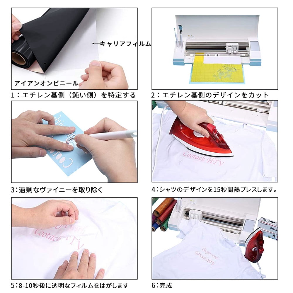 1 Roll Heat Transfer Vinyl Sheets Iron On Vinyl for T-Shirt Clothes Fabric Decoration White 30cm about 5m/roll