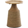 thumbnail image 6 of DecMode 17" x 24" Brown Dried Plant Handmade Wrapped Accent Table with Wood Tabletop, 1-Piece, 6 of 7