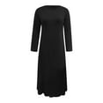 thumbnail image 3 of Fulijie Traditional Abayas,Womens Casual Solid Muslim Dress Abaya Islamic Long Sleeve Under, 3 of 5