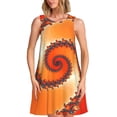 thumbnail image 1 of Easygdp Orange Rotating para Vestido Transpirable de Mujer, Vestido Suelto de Manga Corta con Pliegues y Bolsillos para el Verano, 1 of 7