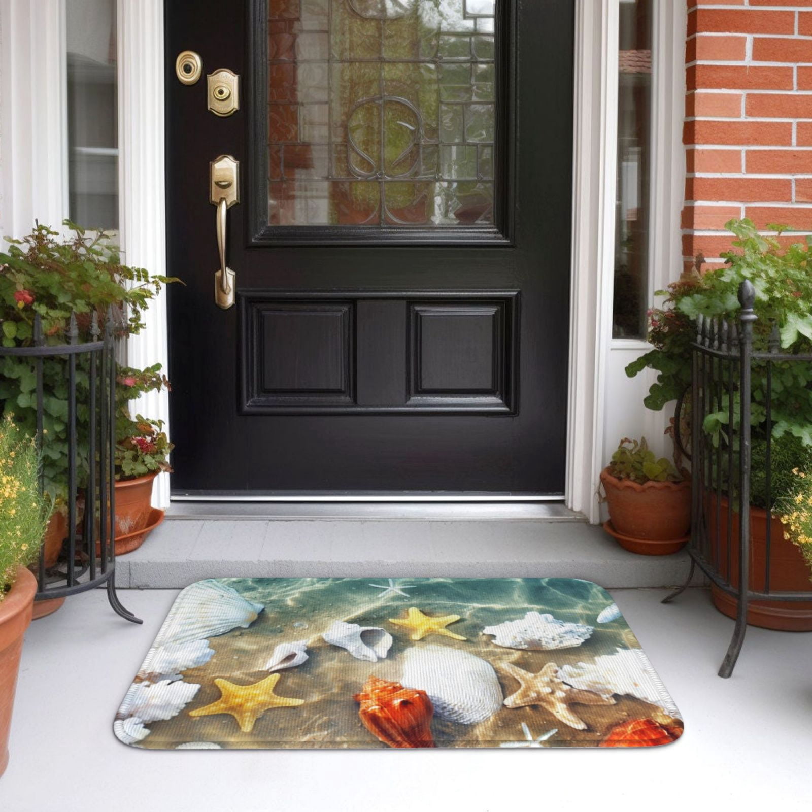 Vsdgher Seashell On The Beach Hem Mat 40x60 - Multipurpose Doormat for Indoor & Outdoor Use - Welcome Your Guests with our Entrance Mat
