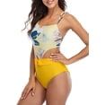 thumbnail image 3 of Women's One Piece Swimsuit Cut-Out Print High Waist Monokini Swimwear, 3 of 6