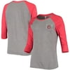 Women's Red Kentucky Derby Icon Collegiate Tri-Blend Raglan 3/4 Sleeve T-Shirt
