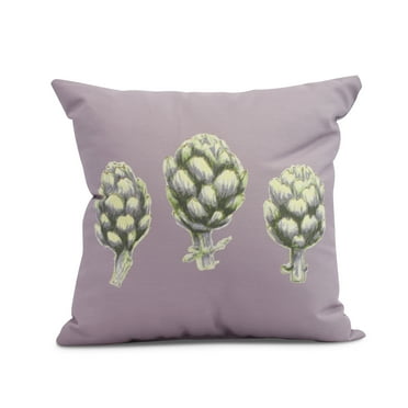 Simply Daisy, 20" x 20" Artichoke Outdoor Pillow, Light Purple