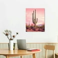 thumbnail image 2 of Nawypu  Modern Pictures for Living Room Beach Palm Trees Paintings 3 Pieces Canvas Summer Pink Wall Art Saguaro Cacti Artwork Home Decor Giclee Framed Stretched Ready to Hang 16x20 inch, 2 of 4