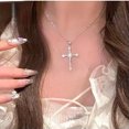 thumbnail image 2 of K-KED Trendy Rhinestone Exquisite Zircon Cross Pendant Necklace Decorative Accessories, 2 of 3