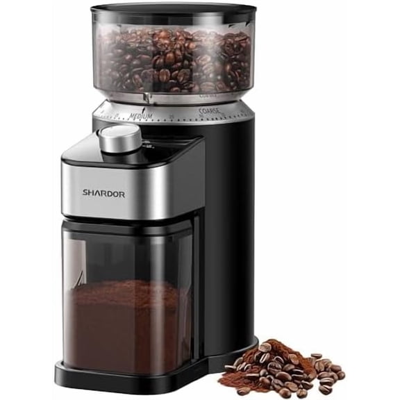 Electric Burr Coffee Bean Grinder for Home Use, 40 Grind Settings with 50-Second Adjustable Timer, One-Touch Espresso Grinder, Black$$Home Decor, Kitchen, & Other
