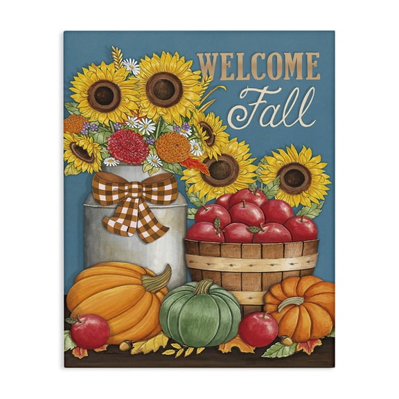 Stupell Industries Traditional Welcome Fall Harvest Canvas Art, 16 x 20, by Deb Strain