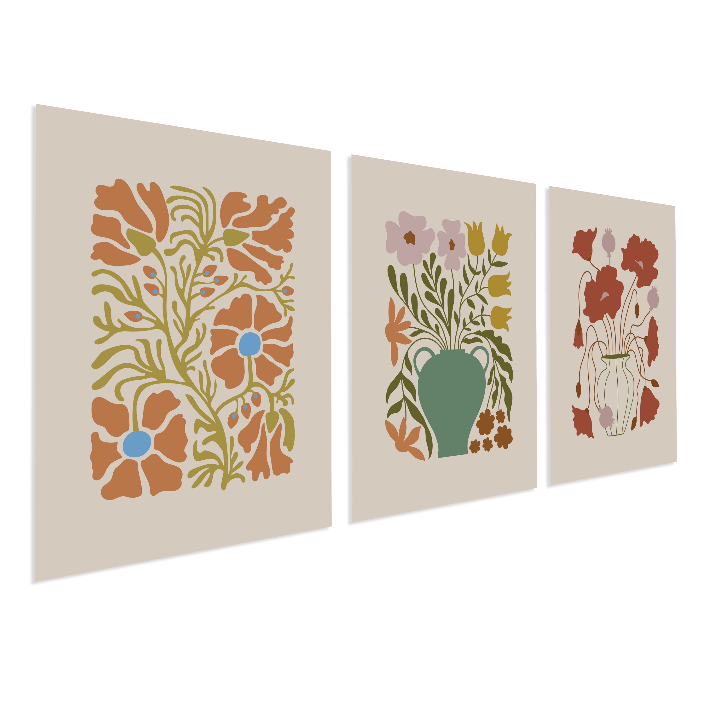 DesignOvation Floral Unframed Art Prints 8” x 10” Set of 3 by The Creative Bunch Studio
