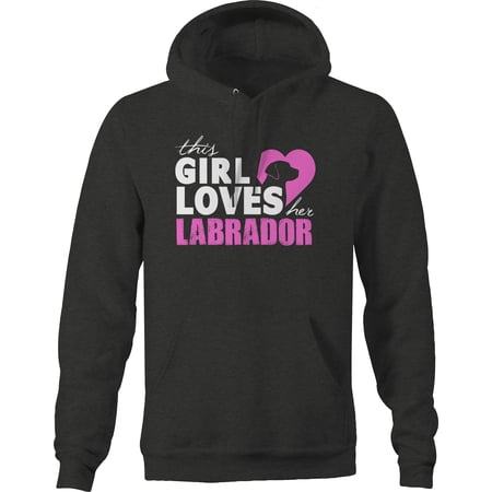 This Girl Loves Her Labrador Dog Lover Pet Graphic Hoodies Xlarge Dark Grey