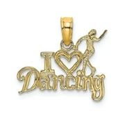 KEVIN JEWELERS FJC Finejewelers 14k Yellow Gold I Heart Dancing with Dancer Charm