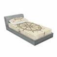 thumbnail image 3 of Ambesonne Vintage Fitted Sheet & Pillow Sham Set, Steering Wheel Travel, Queen, Beige Brown, 3 of 3