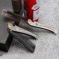 thumbnail image 3 of Switchblade Comb, Switchblade Spring Pocket Oil Hair Comb Folding Knife Looking Automatic Push Button Brush, 3 of 5