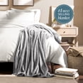 thumbnail image 4 of Bare Home Microplush Fleece Blanket - 300 GSM - Fuzzy Microfleece - Soft & Plush - Twin/Twin XL, Light Gray, 4 of 10