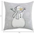 thumbnail image 6 of Let It Snow Collection 14"x14" Winter Christmas Snowman Wearing A Scarf and Earphone Snowflake Accent Pillow Seasonal Cushion, Polyester$$Home Decor, Kitchen, & Other, 6 of 6