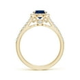 thumbnail image 2 of Angara Natural 1.55 Ct. Blue Sapphire with Diamond Halo Ring in 14K Yellow Gold for Women (Ring Size: 12), 2 of 10