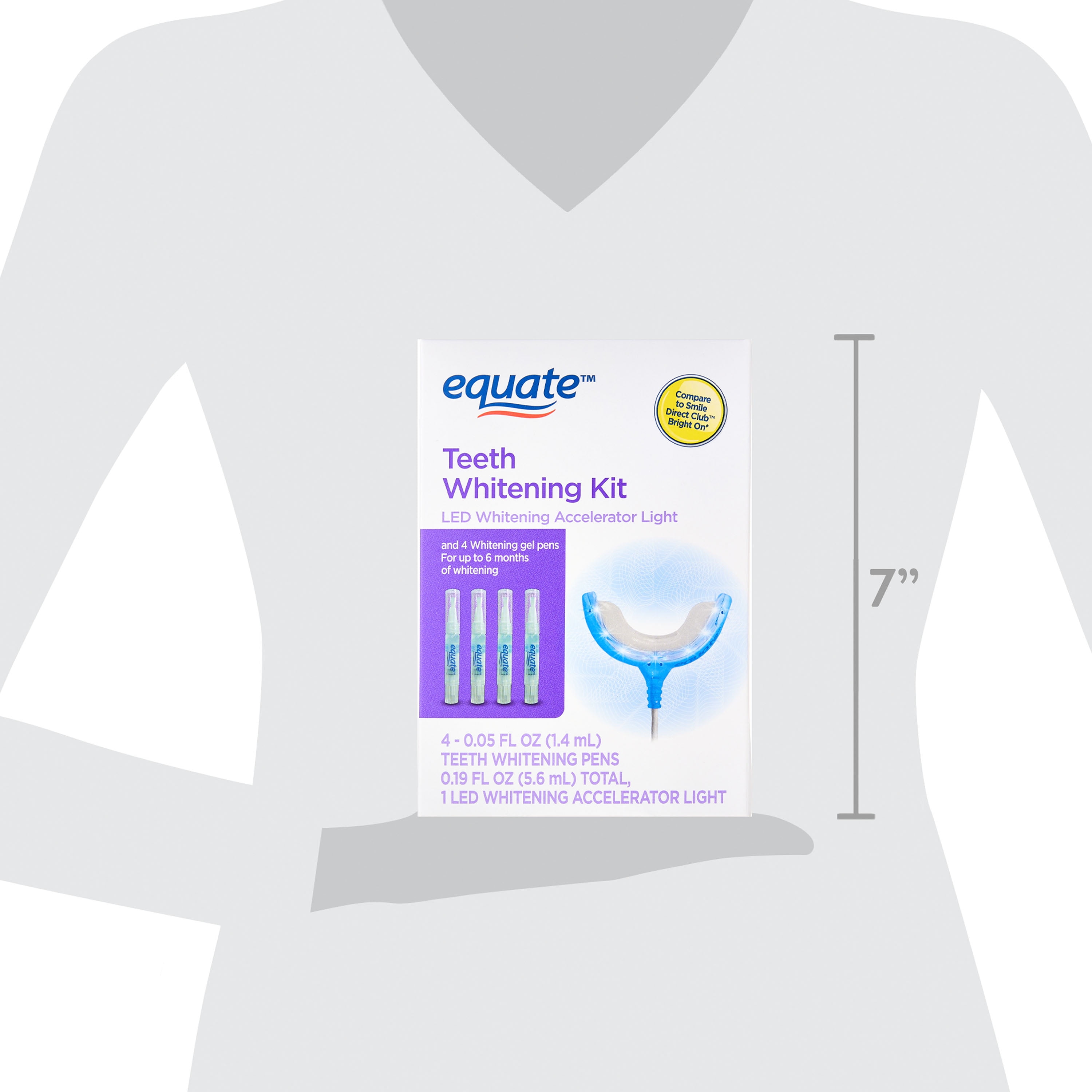 Equate Premium Teeth Whitening Kit, + 1 LED Light -
